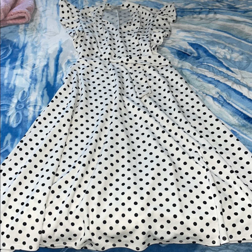 Polka Dot Dress in Black and White